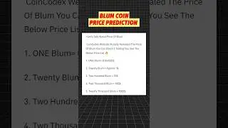 BLUM Coin Price Prediction /Blum price update #shorts #cryptocurrency #blum