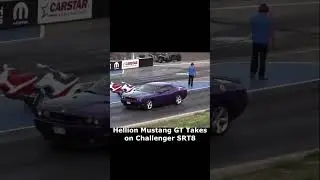 Двойной турбонаддув против мощности HEMI: Mustang GT Hellion сражается с Challenger SRT8! #carsho...