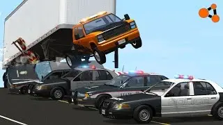 Beamng drive - Police Roadblock Fails Jumps #2