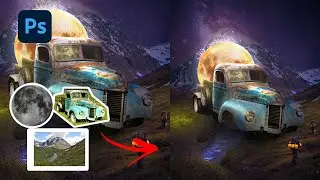 The Making of Photo-Manipulation: Explore | Photoshop Compositing Tutorial. surreal landscape. moon