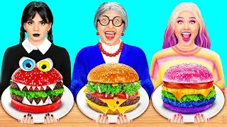 Wednesday مقابل جدتي في تحدي تحضير الطعام | من السهل المأجورون والأدوات السرية Fun Challenge