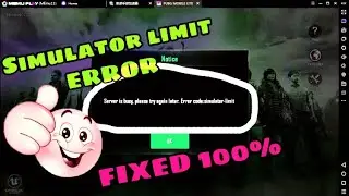 PUBG MOBILE LITE Server Busy : Simulator limit error Solver 100%👍🏻👍🏻 | Working for All Emulators..