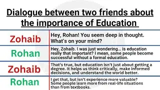 Dialogue between two friends about the importance of Education