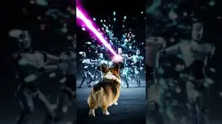 Epic Corgi vs. Robot Army: Futuristic Battle for the City!