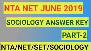 Ugc Nta Net June 2019 Sociology Solve Previous Year Question Paper