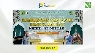 Desain Banner Haji & Umroh | Gratis File CDR CorelDRAW X7 #Pixelkreatif