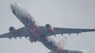 AirAsia X Airbus A330-300 (9M-XXB) takeoff from KIX/RJBB (Osaka - Kansai) RWY 06R