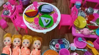 10 Minutes Satisfying with Unboxing Barbie Doll Pink Kitchen Play set | Toys Review | ASMR 