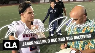 Westlake Smacks Moorpark 34-0: Warriors Remain Undefeated Behind Jason Heller 9 rec 280 yds
