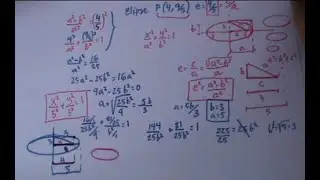 Ecuación de elipse dada excentricidad y un punto