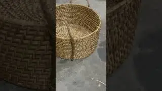 Bamboo cane round basket with rope handle/ Eco friendly nature Round rattan cane bamboo baskets