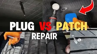 DIY Tire Puncture Repair - Plug vs Patch Methods (Internal & External View)