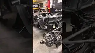 Six speed Indycar Xtrac transmission. On the sides are twin G35-900 twin turbos