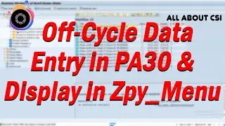 Off Cycle Data Entry & Display | All About CSI