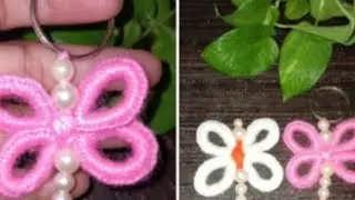 DIY Beautiful Woolen Butterfly Making Idea🥰/Butterfly Making Idea With Wool and Fork 💕😱/#Butterfly