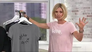 AnyBody Loungewear Cozy Knit Short Sleeve Message Top on QVC