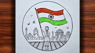Republic Day Drawing Step by Step | Easy Circle Drawing for Beginners 
