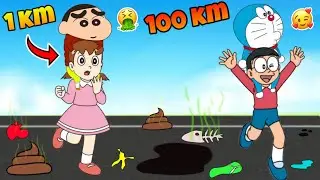 Shinchan And Nobita Ride Friends Race Challenge 😱😱 | Shinchan And Nobita Game | Funny Game
