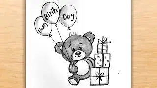 Birthday Drawing Easy | Happy Birthday Drawing  | Birthday Card| How to Draw Birthday Greetings Card