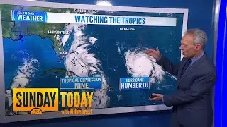 Dueling Tropical Storm and Hurricane Humberto Move Up Atlantic
