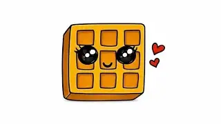 CUTE WAFFLE DRAWING #kawaiiart #howtodraw #kids #kidsdrawing #easydrawing #kidart #drawingtutorial 