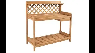 Best Choice Products Outdoor Wooden Garden Potting Bench Work Station Table - Overview