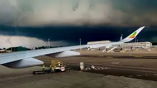 [4K] Massive THUNDERSTORM in Milan Malpensa (MXP) onboard Ethiopian Airlines A350-900