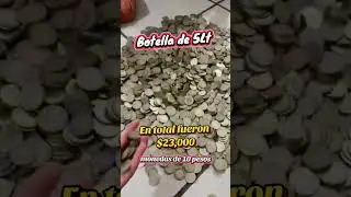 Reto de la botella de 5Lt con monedas de 10 pesos en total  $23,000 #retodeahorro #monedasde #dinero