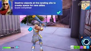 Destroy objects at the landing site to create for new allies Fortnite