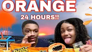 I ONLY ATE ORANGE FOODS FOR 24 HOURS CHALLENGE!
