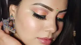 Makeup transition Part 4 | Indian flag tricolor inspired eyes | poojastyles1 #tricolourinspiredeyes