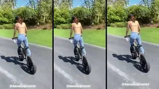 Kendall Jenner Rides Bicycle, Music: Hideaway by Kiesza