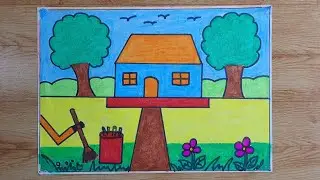clean and green environment drawing | How to draw nature drawing easy | swachh bharat chitra drawing
