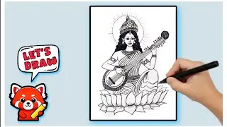 SARASWATI MAA | HOW TO DRAW | DRAWING TUTORIAL | IMDSKETCHART