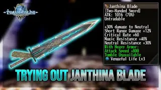Toram Online | Trying Out Janthina Blade! (Before & After Adding Vengeful Life Lv3 Trait)