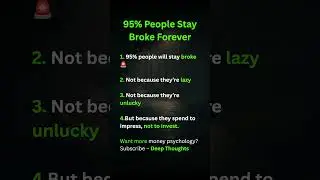 95% People Stay Broke Forever | Dark Money Psychology Facts | Deep Thoughts  #psychology #motivation