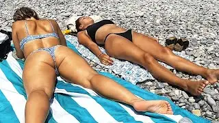 #29 Beach Walk in Nice. Beach Walk French Riviera. 4K Beach Walk. Beach Walk Tours .