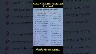 Andhra Pradesh Chief Ministers List Overview-1(1953-2022)