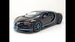 Bugatti Chiron 42 Sekunden Weltrekord 2016 schwarz Modellauto 1:18 Bburago