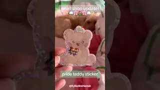 kawaii pride teddy bear sticker and djungelskog plushy keychain🌸💗cutesy aesthetic artist anime