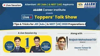 All India Topper JEE Advanced 2019 Kartikey Gupta & NEET 2019 Nalin Khandelwal | Live Talk Show 2020