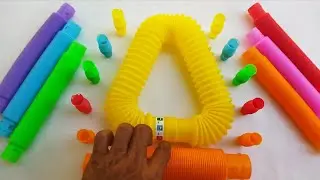 RELAXING VOICING AND SATISFYING OF COLORFUL POP TUBE #asmr #satisfying #poptubesound #diy #creative