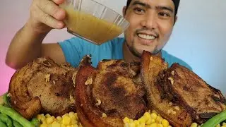PORK CHOP STEAK FILIPINO STYLE WITH GRAVY | Mukbang Philippines | Filipino Mukbanger​