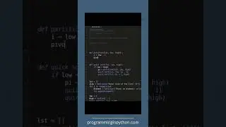 QuickSort algorithm in Python | Sorting Algorithms | Programming In Python  