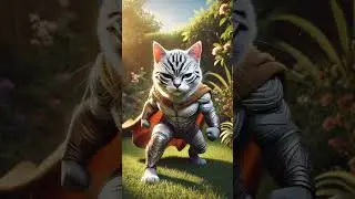 The Cute Cat Becomes a Legendary Hero! 🐱 An Epic Transformation #superheromagic #aitransformation
