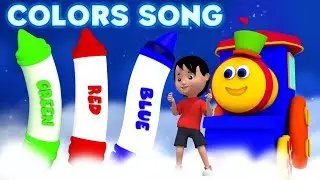 Bob o trem | giz de cera cores canção | educativo vídeo | Bob Colors Song