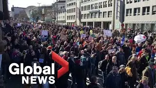UK police scuffle with anti-lockdown protesters as thousands march in Germany, Austria