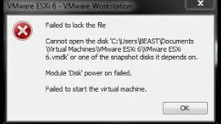 VMWare Workstation Failed to lock the file