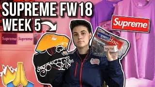 TRIPLE SUPREME UNBOXING! SUPREME FW18 WEEK 5 UNBOXING (2 TEES, ACCESSORY, AND STICKERS)