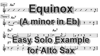 Equinox - Am Blues (in Eb) - Easy Solo Example for Alto Sax